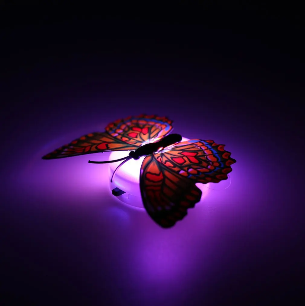 3D Butterfly Wall Stickers Lamps Red